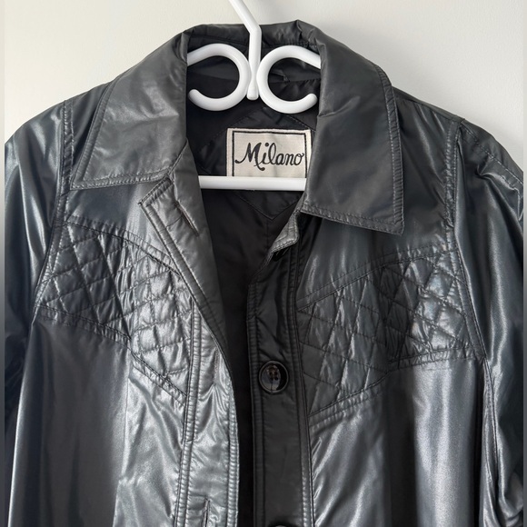 Black A-line Nylon Coat - Picture 7 of 7